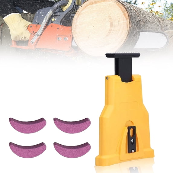 Portable Chain Saw Sharpener for 14, 16, 18, 20 Inch Two Holes Chain Saw Bar, Efficient Chain Saw Sharpener with Sharpening Stones
