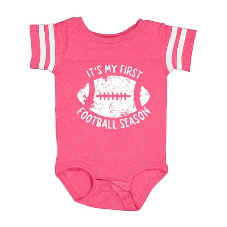 

Inktastic It s My 1st Football Season Distressed Gift Baby Boy or Baby Girl Bodysuit