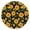 Farmhou, variant on Gothic Black and Gold Moon Round Tablecloth with Elastic Edge - Waterproof, Spill-Proof, Wrinkle-Free Table Cover for Indoor & Outdoor