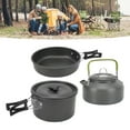 thumbnail image 1 of Camping Cookware Set, Portable Camping Cookware Mess Kit With Pot Pan Teapot Folding Fork Knife Spoon, Outdoor Cookware Set For Backpacking Camping Hiking Picnic, 1 of 8