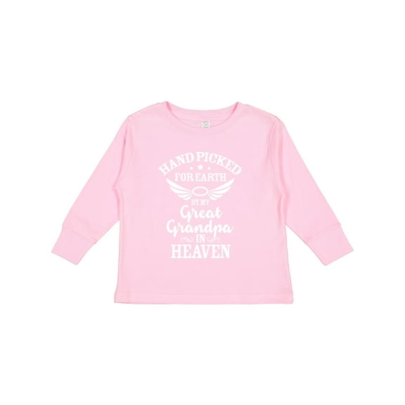 Inktastic Handpicked for Earth by My Great Grandpa in Heaven Boys or Girls Long Sleeve Toddler T-Shirt