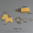 thumbnail image 3 of Bracelet keychain leather cartoon pony pendant couple bag car keychain - Coffee color, 3 of 5