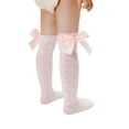 thumbnail image 6 of Arvbitana Baby Girls Knee High Socks, Cable Knit Cotton Socks with Bow, 6 of 7