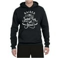 thumbnail image 2 of Wild Bobby Raised on Sweet Tea and Jesus Inspirational/Christian Unisex Graphic Hoodie Sweatshirt, Black, Small, 2 of 5