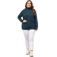 thumbnail image 3 of DARING DIVA Plus Size Long Sleeve Turtleneck Novelty Sweater 1X Blue, 3 of 6