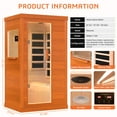 thumbnail image 2 of 1 Person Infrared Sauna, Okoume Wood Far Infrared Saunas for Home, 900watt Indoor Personal Sauna Room Box with Control Panel, Glass Door, Blue-Tooth, 2 of 9