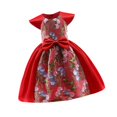 thumbnail image 1 of Vestido Formal Satinado Manga Corta Cuello Redondo Cintura Alta Cinturil de Ropa 130cm Baoblaze Vestido de princesa de las muchachas, 1 of 8