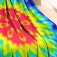 thumbnail image 3 of Rainbow Tie Dye Mandala Pattern Blanket,Comfortable Soft Flannel Throw Blanket,All Season,Warm Lightweight Blankets for Sofa Bed Couch Living Room Chair,30"x40", 3 of 4