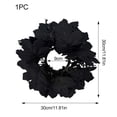 thumbnail image 6 of AZXY Halloween Wreath Black Maple Leaf Candle Ring Wreath, Small Indoor Halloween Decor Table Centerpiece, Artificial Halloween Decorations for Home Bedroom Mantel Dining Table Halloween Party Decor, 6 of 6