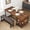 Brown, variant on Dining Table Set for 4, Kitchen Dining Table Set with Upholstered Benches, Kitchen Dining Room Table with Storage Drawers & Wine Rack for Small Space