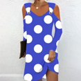 thumbnail image 2 of Lovzfmll Robe d'Été pour Femmes Imprimé Mode Manches Longues Col Rabattu Robe Bleue, TG, 2 of 5