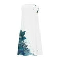 thumbnail image 4 of Plus Size Fashion Women Summer Dresses 2026 Solid Color Casual Sleeveless Linen Loose Fitting Dress Spring Round Neck Dress with Pockets, 4 of 5