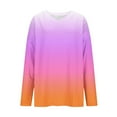 thumbnail image 4 of ZUKMRJPC Plus Size V-Neck T-Shirts for Women Long Sleeve Fashion Gradient Color Tops Fall Casual Loose Fit Lightweight Comfy Basic Tees, 4 of 6