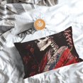 thumbnail image 3 of Salouo Geisha Skeleton With Flowers Pattern Pillow Cases,1PC Pillow Covers with Envelope Closure Decorative Pillow Case for Bed Couch,Pillows Not Included-16"x24", 3 of 6