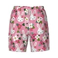 thumbnail image 4 of Lsque Mens Swim Trunks Rose Rabbit Pattern - Bathing Suit Compression Liner - Beach Swim Shorts Swimwear - (S-3XL) - Stretch Quick Dry -Small, 4 of 9