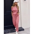 thumbnail image 5 of Ekouaer Womens Pajama Sets Cap Sleeve Sleepwear Tops and Long Pants Comfy Pjs 2 Piece Lounge Set with Pockets, 5 of 6