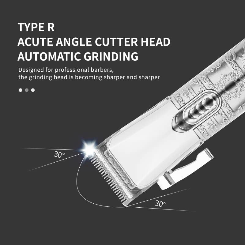 RKXQT Hair Clippers for Men, Professional Cordless Men Hair Trimmer Barbershop Rechargeable Hair Clipper Electric Fade Hair Cutter Portable LCD Display