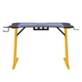 thumbnail image 4 of Gaming Desk, Steel Legs, Multicolored LED Lights, Cup Holder, 3 USB Ports, Tempered Glass Accent, 4 of 5