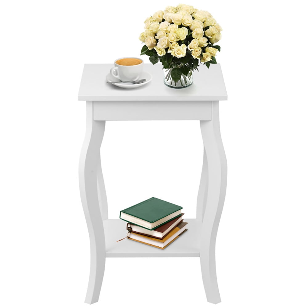 Finihen Set of 2 End Side Table, Square Nightstand, Sofa Table Night Stand with Shelf, for Living Room, Bedroom, White Finihen Set of 2 End Side Table, Square Nightstand, Sofa Table Night Stand with Shelf, for Living Room, Bedroom, White