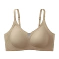 thumbnail image 2 of Oksale Seamless Jelly Bras for Women Lightweight Breathable Full Coverage Bra Trendy Summer Adjustable Strap Minimizer Bra Coffee M, 2 of 6