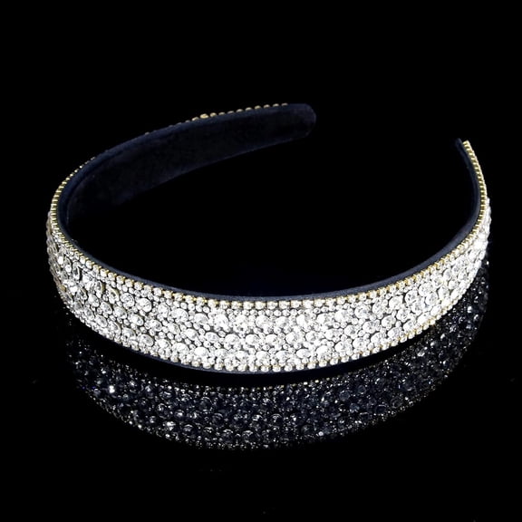 TUWAFE Silver Headband Women Girls Fashion with Rhinestones,Crystal Bling Sparkly Hair Band,Thin Hair Accessories for Short Hair,Holiday Birthday Gift