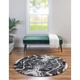 thumbnail image 3 of Rugs.com Athena Shag Collection Rug – 5' 3 Round Black And White Shag Rug Perfect For Kitchens, Dining Rooms, 3 of 9