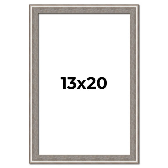 13x20 Frame Grey Real Wood Picture Frame Width 1.25 inches | Interior Frame Depth 0.5 inches | Hans