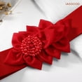 thumbnail image 4 of JASGOOD Women's Wide Elastic Belt Fashion Flower Cinch Belt Stretchy Waist Belts for Dresses, 4 of 8