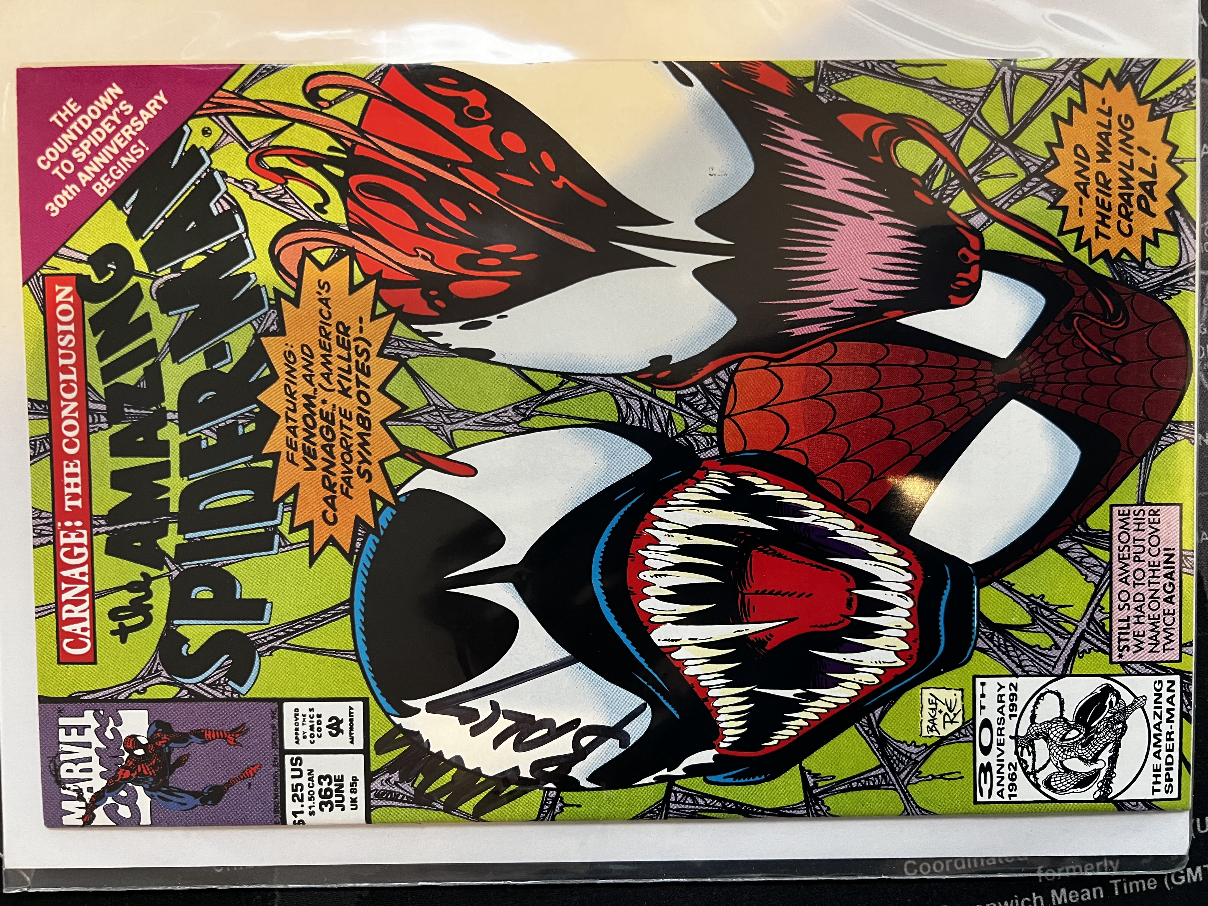 Amazing Spider-Man #363 Signed UnVerfied
