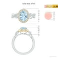 thumbnail image 5 of Angara Natural 1.5 Ct. Aquamarine with Diamond Halo Ring in 14K White & Yellow Gold for Women (Ring Size: 3), 5 of 10