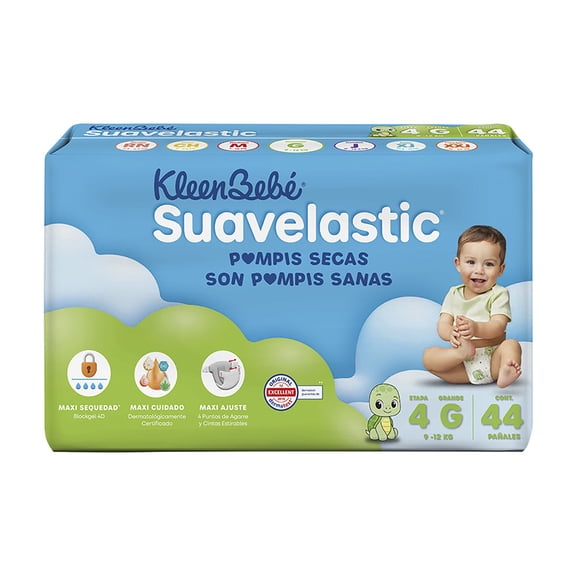 Pañales para bebe Kleenbebé Suavelastic Etapa 4 Grande Unisex 44 Piezas