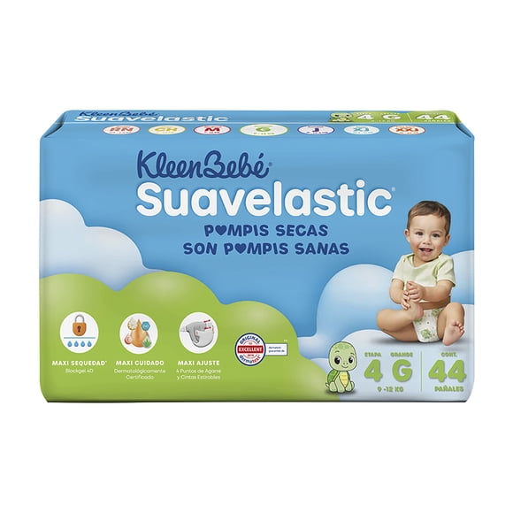 Pañales para bebe Kleenbebé Suavelastic Etapa 4 Grande Unisex 44 Piezas