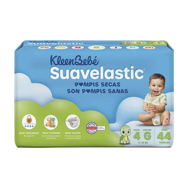 Pañales para bebe Kleenbebé Suavelastic Etapa 4 Grande Unisex 44 Piezas