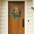 thumbnail image 4 of 20 Inch Artificial Teardrop Swag Olive Wreath Pendant, Green Leaf Olive Fruit Spring Flower Swag, Front Door Wedding Arch Window Wall Hanging Farmhouse Garden Decoration (2Pack), 4 of 8