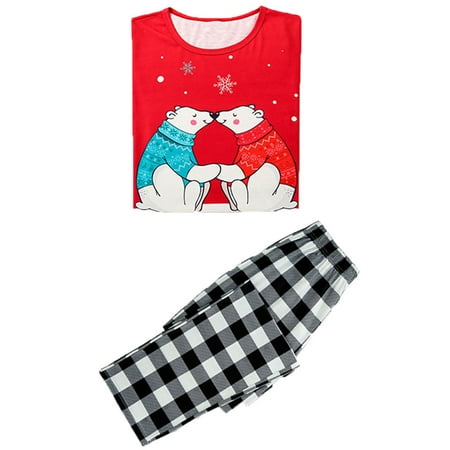 

Casual Matching Christmas Family Pajamas Sets Xmas Santa Claus Elk Reindeer Print Long Sleeve Tops and Pants Home Sleepwear for Women Men Kids ClearanceRed men M