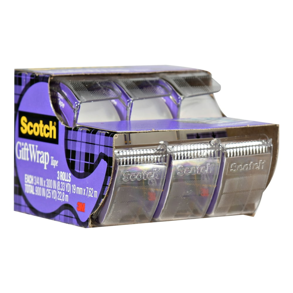 Scotch Gift Wrap Tape, 3/4 in. x 300 in., 3 Dispensers