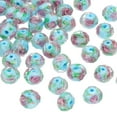 thumbnail image 1 of Uxcell 10mm Cuentas de Vidrio en Forma de Flor, 60Pcs Hechas a Mano con Arena Dorada, Cuentas Redondas Facetadas Espaciadoras Sueltas para Hacer Joyería, Collar, Pulsera, Manualidades DIY, Azul, 1 of 5