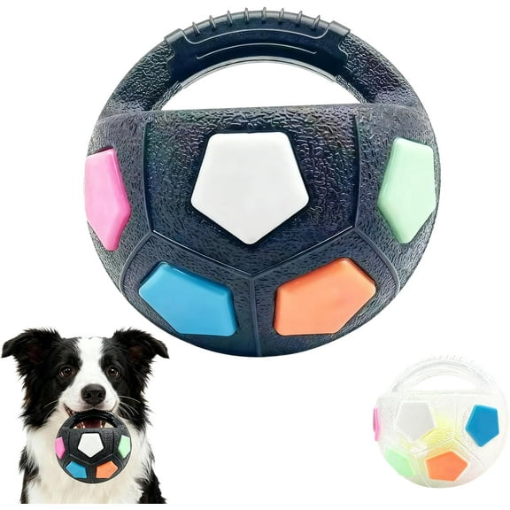 Yippzo The Mellow Dog Calming Ball with Handle, Strong and Durable Interactive Football Shape Balls, Dogs Football Toy for Water Play,Training & Outdoor Games