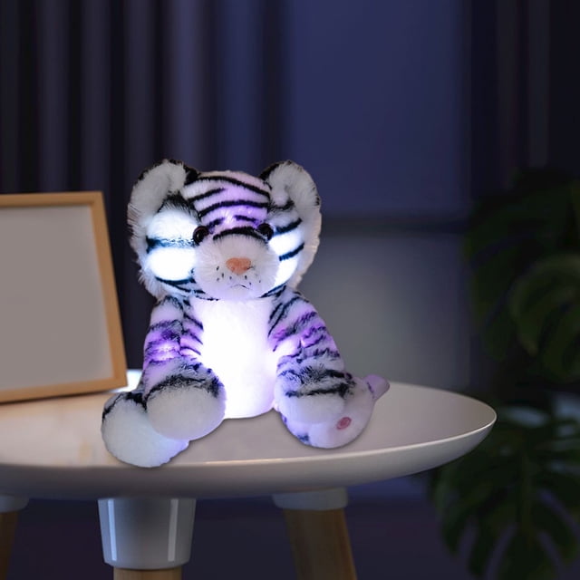 Muñeco de peluche de 25 cm y 9,8 pulgadas con luz de colores y pelusa LED, almohada luminosa, regalo de cumpleaños para niños, sin batería