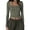 Army Green, variant on Women Knitted Henley Shirt Casual Solid Color Retro 1/2 Button Long Sleeve Crop Tops Streetwear
