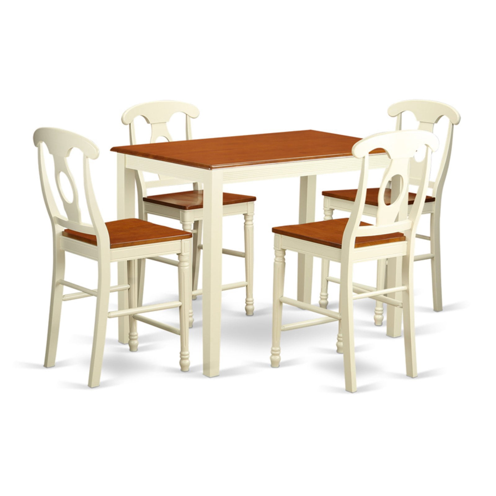 East West Furniture Yarmouth 5 Piece Keyhole Dining Table Set