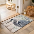 thumbnail image 3 of Grey Heron Area Rugs 2x3ft Green Leafy Branches Wooden Grain Rustic Farmhouse Floor Rug&nbsp;Non Slip Low Pile Ultra Soft Throw Carpet for Entryway Indoor Entrance Kitchen Bathroom, 3 of 9