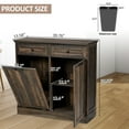 thumbnail image 7 of HARIPUL 13 Gallon Tilt Out Trash Cabinet Waste Bins Hidden Trash Bin with Drawer & Adjustable Shelf & for Kitchen, Dark Brown, 7 of 7