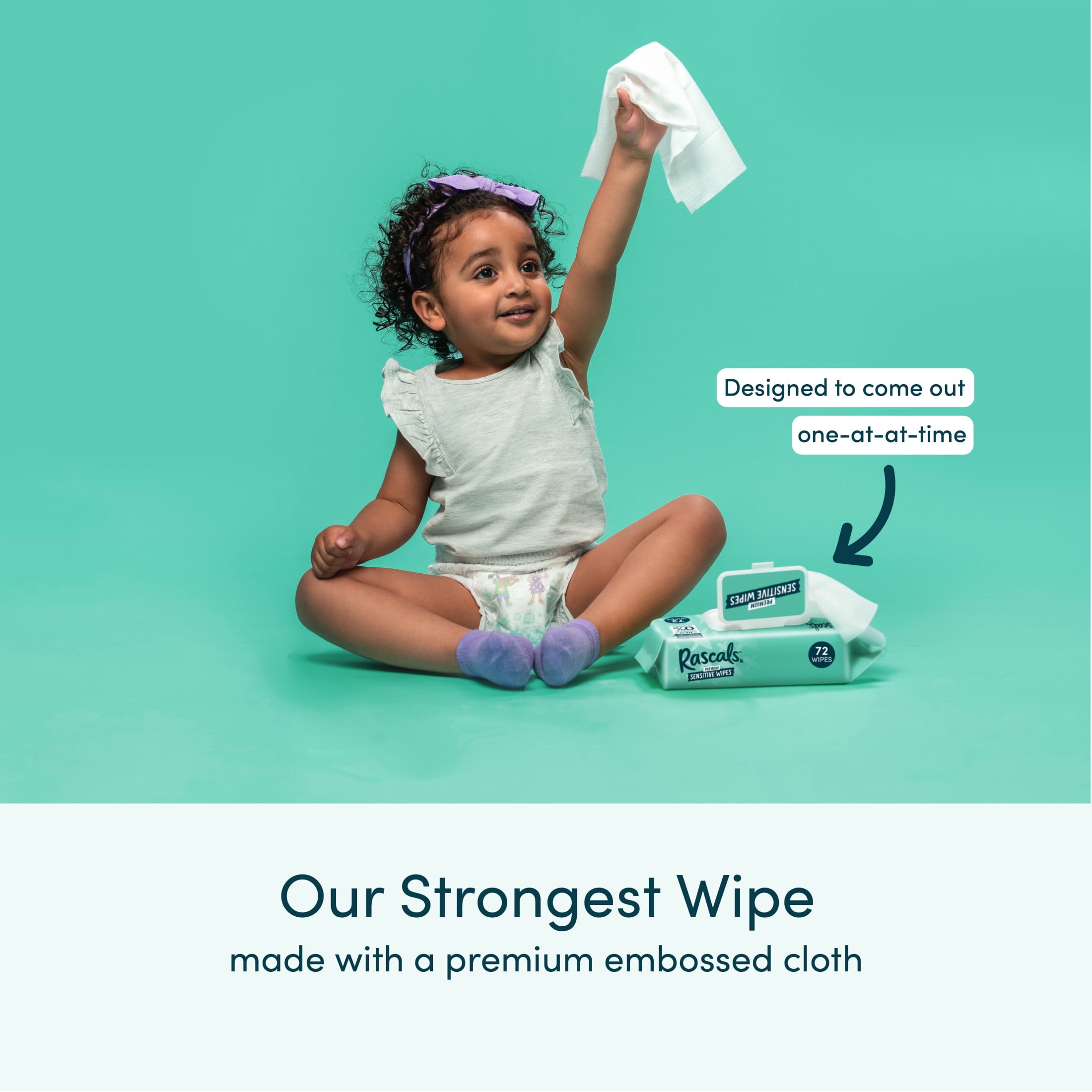 Rascals Premium Sensitive Wipes, Carton, 648 Count, Unisex