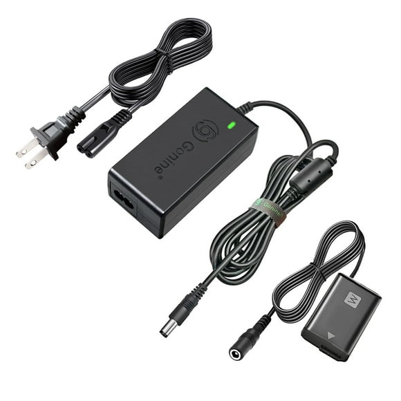 Gonine AC-PW20 NP-FW50 Dummy Battery ACPW20 Power Supply Adapter (Black) Kit for Sony Alpha A6400 ZV-E10 A6100 A6300 A6000 A6500 A5100 A7II A7RII A7SII A7S RX10 II IV NEX5 NEX7 Cameras