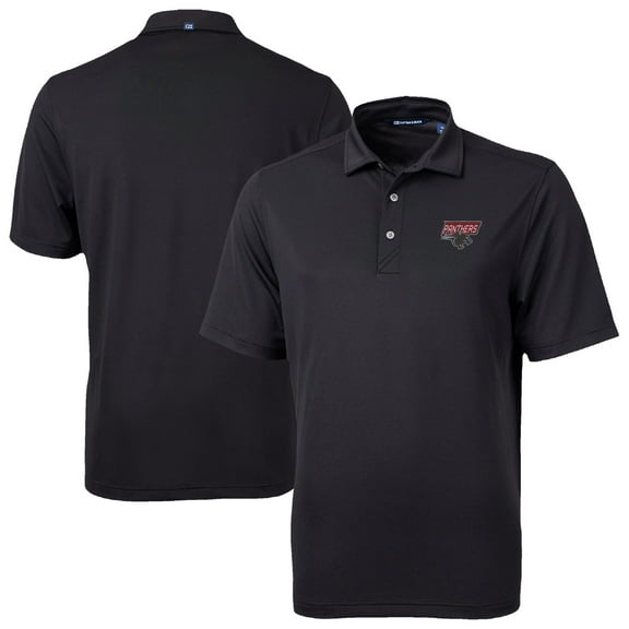 Men's Cutter & Buck Black Clark Atlanta University Panthers Virtue Eco Pique Recycled Polo