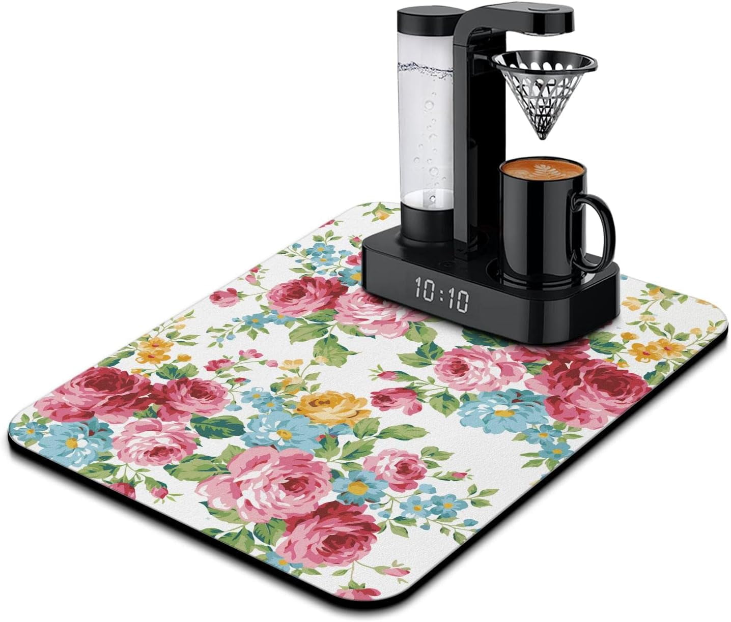 Coffee Bar Mat Accessories for Countertop Absorbent Hide Stain Rubber