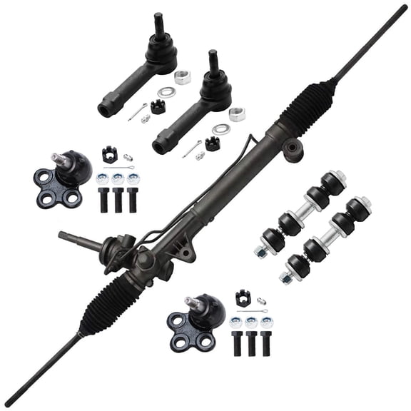 Detroit Axle - FWD 7pc Rack and Pinion Kit for Chevrolet Venture Pontiac Montana Trans Sport Oldsmobile Silhouette Rack and Pinion Assembly 2 Front Lower Ball Joints 2 Outer Tie Rods 2 Sway Bar Links