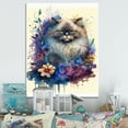 thumbnail image 2 of Designart Cute Persian Cat Floral Art II Canvas Wall Art, 2 of 5