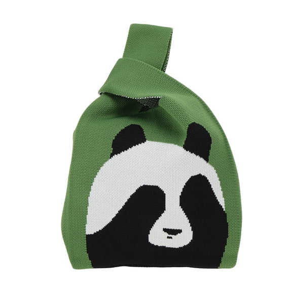 Unique Bargains 1 Pc Knitted Wrist Bag Cute Animal Gift Bag Green